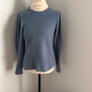 Tahari Blue Ribbed Cashmere Women's Sweater